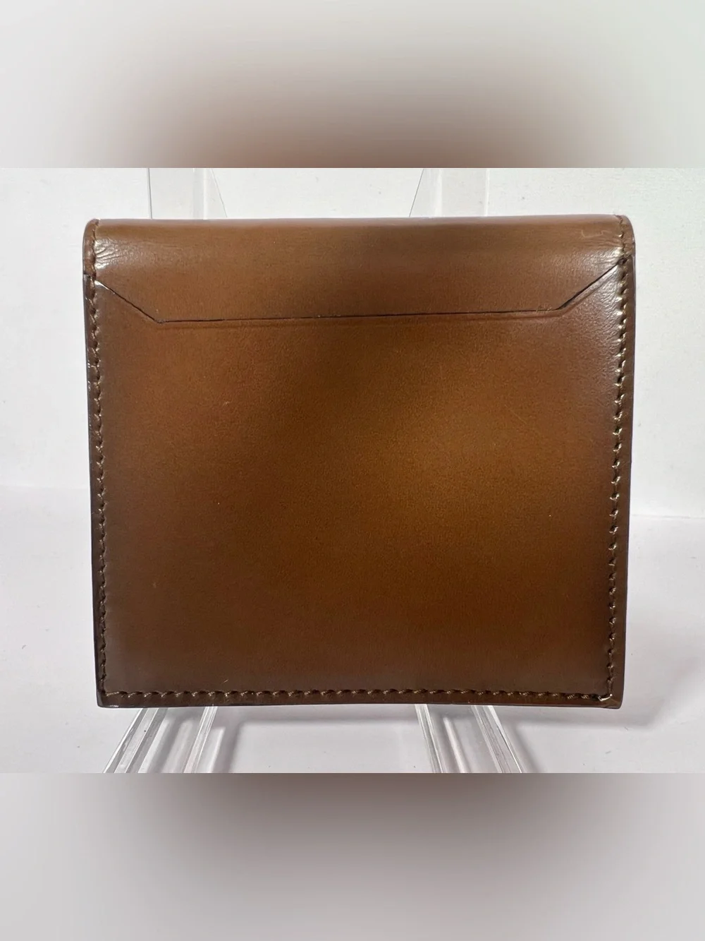 1257: Salvatore Ferragamo Gancini Leather Coin Wallet Brown